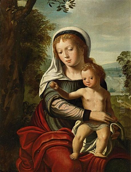 Madonna Mit Dem Christusknaben Oil Painting by Jan van Hemessen