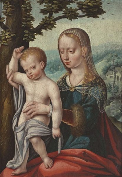 The Virgin And Child Oil Painting by Jan van Hemessen