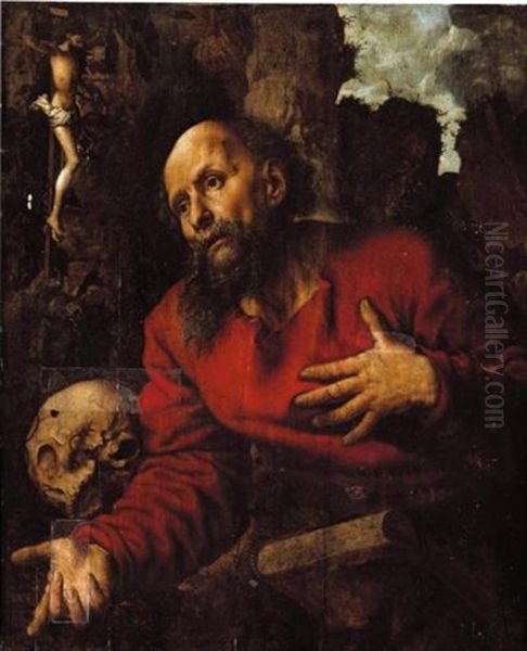 Saint Jerome Oil Painting by Jan van Hemessen