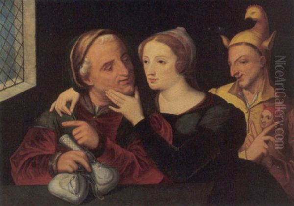 La Seduzione Oil Painting by Jan van Hemessen