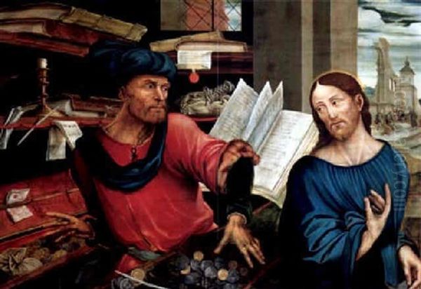 Die Berufung Des Matthaus Oil Painting by Jan van Hemessen