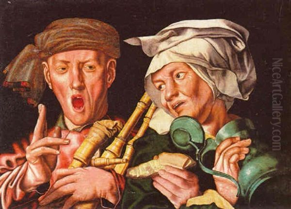 Les Chanteurs Oil Painting by Jan van Hemessen