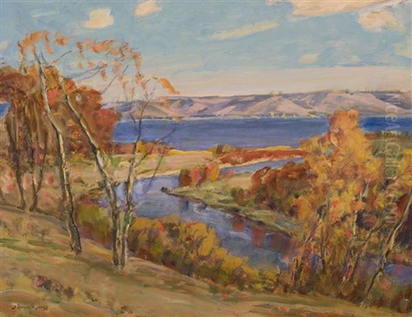 Autumn In The Qu'appelle Valley Oil Painting by Henderson, James