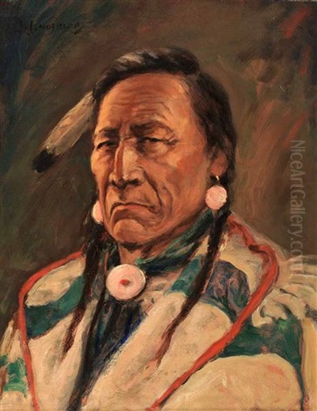Portrait Of An Indian Chief Oil Painting by Henderson, James