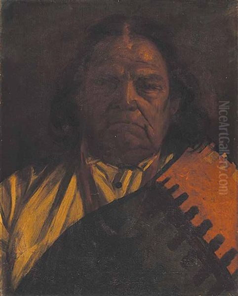 Untitled - First Nations Elder Oil Painting by Henderson, James
