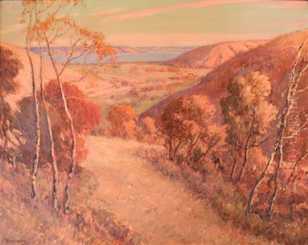 Sunset Glow-fort Qu'appelle, Sask. Oil Painting by Henderson, James