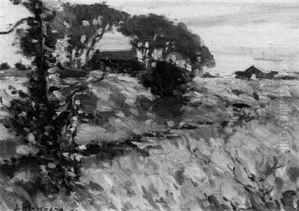 Rural Landscape With Farm Buildings Oil Painting by Henderson, James