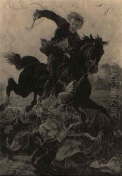 Die Herzhundjagd Oil Painting by Rudolf Friedrich Henneberg