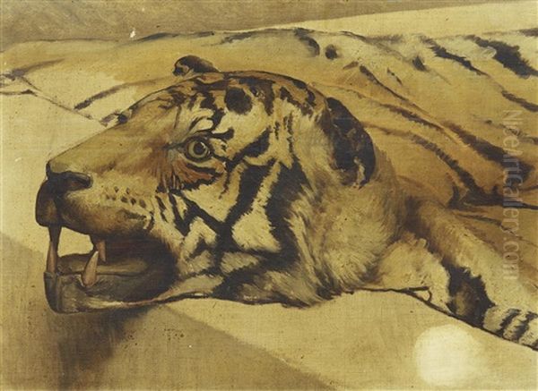 Tigerkopf Oil Painting by Andre Hennebicq