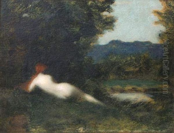 Baigneuse Dans Un Paysage Oil Painting by Jean Jacques Henner