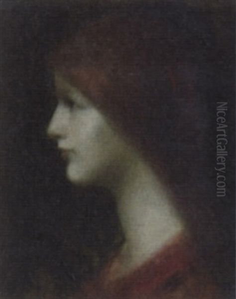 La Rousse Oil Painting by Jean Jacques Henner