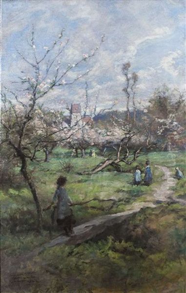 An Impression Of Springtime, Calvados Oil Painting by William John Hennessy