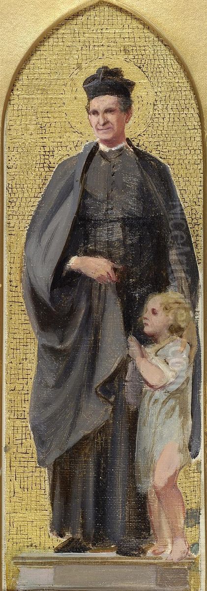 Don Bosco Oil Painting by Nicolo Barabino