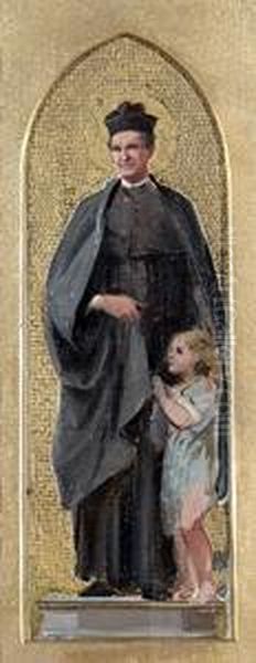 Don Bosco Oil Painting by Nicolo Barabino
