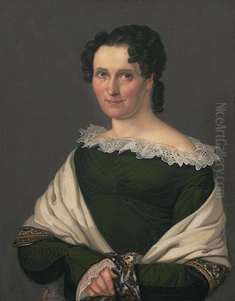 Portrait Der Johanna Dorothea Thieme, Gattin Des Conrad August Thieme Oil Painting by Gustav Adolph Henning