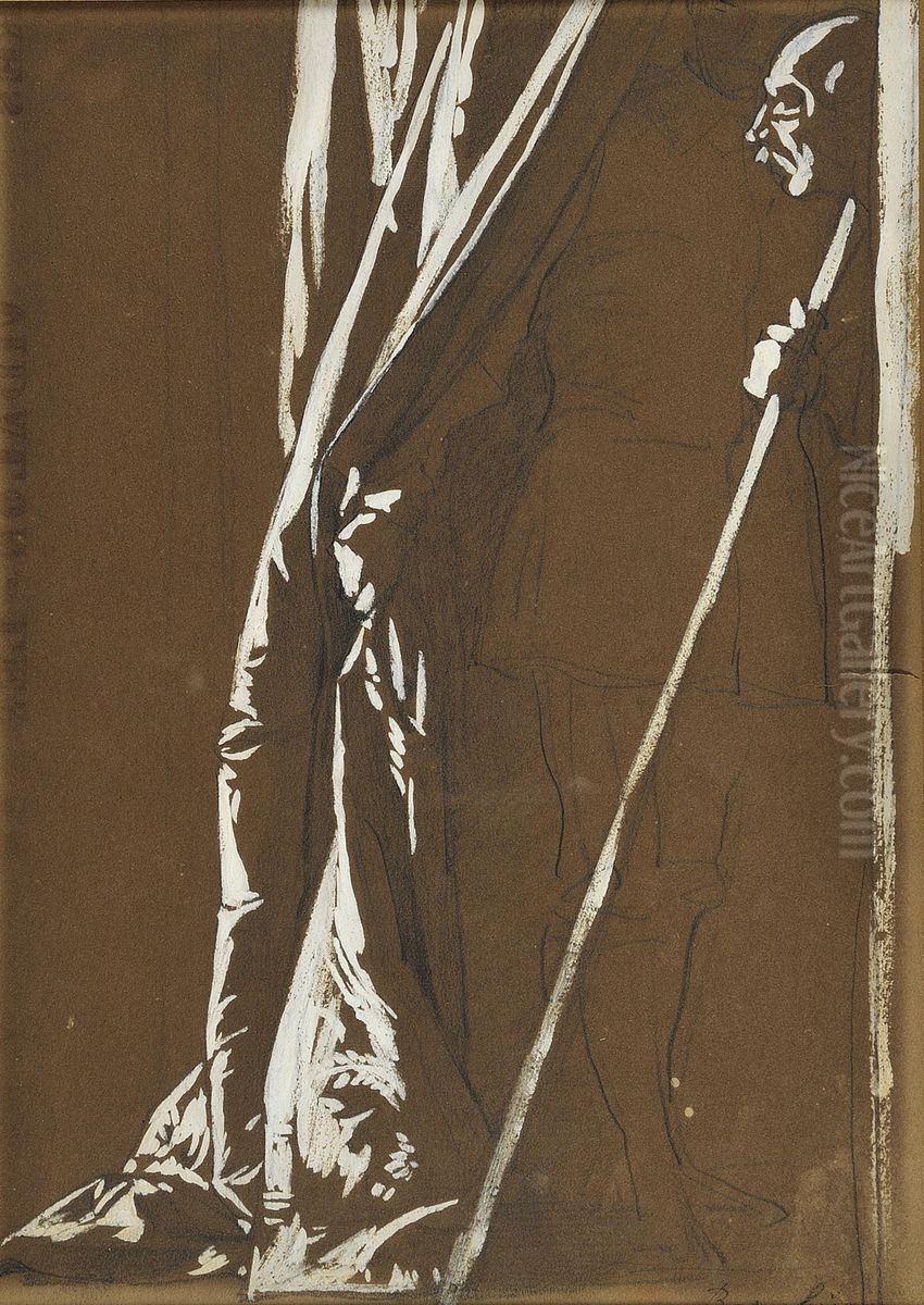 Il Guardiano Deltribunale Oil Painting by Nicolo Barabino