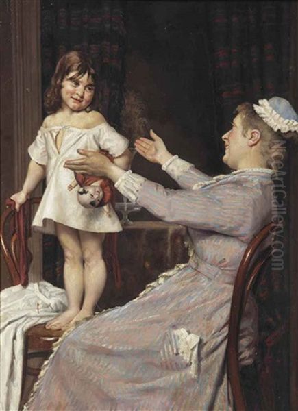 Time For Bed Oil Painting by Christian Pram Henningsen