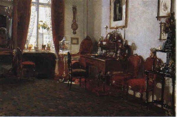 Interior Scenes Oil Painting by Erik Ludwig Henningsen