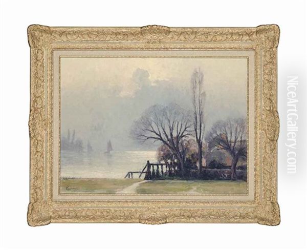 Jardin Au Bord De L'eau Oil Painting by Narcisse Henocque
