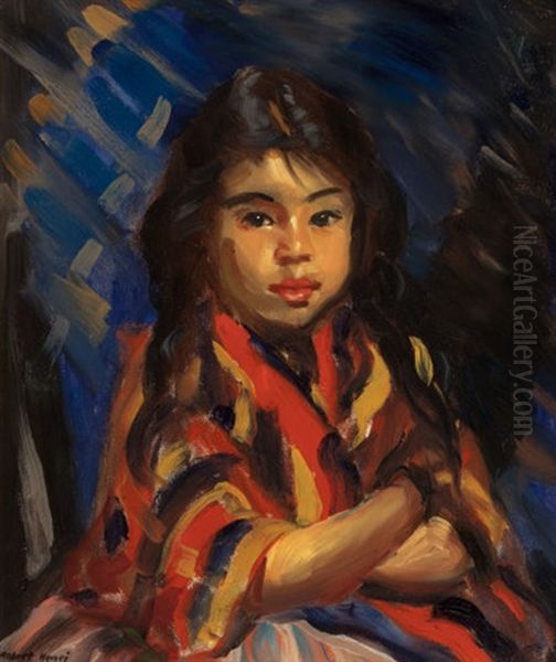 Lucinda, Mexican Girl Oil Painting by Robert Henri