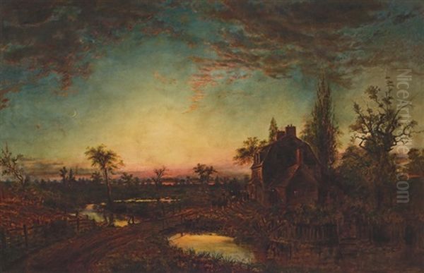 Firelight Oil Painting by Edward Lamson Henry