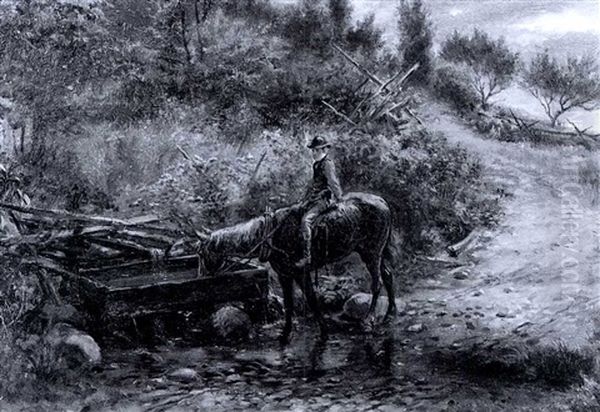 Stopping For A Drink Oil Painting by Edward Lamson Henry