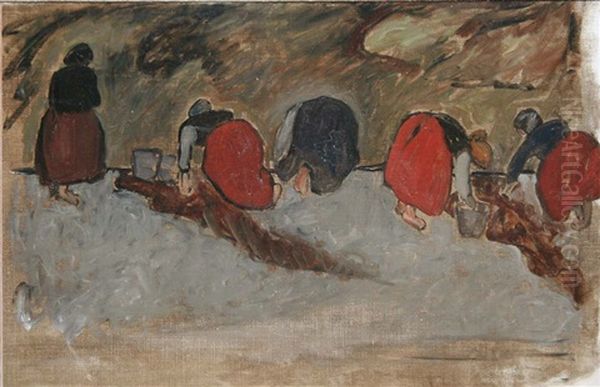 Potato Sowers Oil Painting by Grace Henry