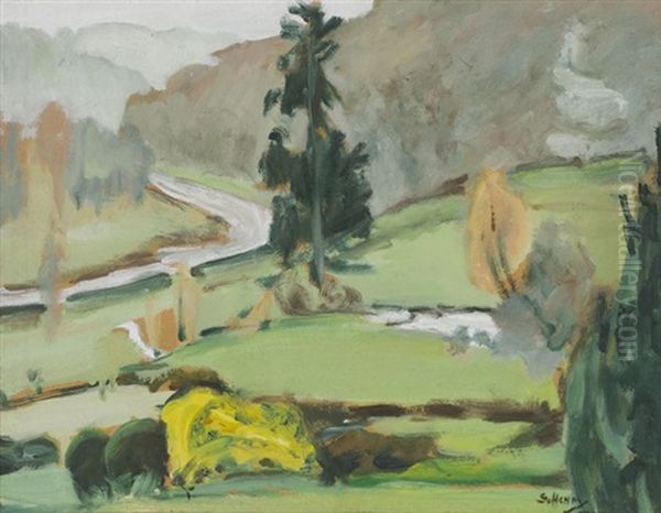 View From Glen Of The Downs Hotel, Wicklow Oil Painting by Grace Henry