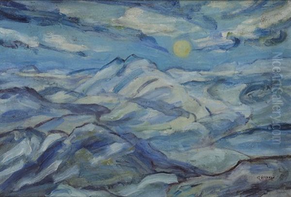 Blue Landscape Oil Painting by Grace Henry