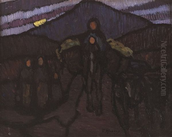 Bringing In The Turf Oil Painting by Grace Henry