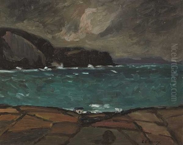Menauan Cliffs, Achill Island Oil Painting by Grace Henry