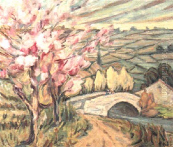 River Landscape Oil Painting by Grace Henry