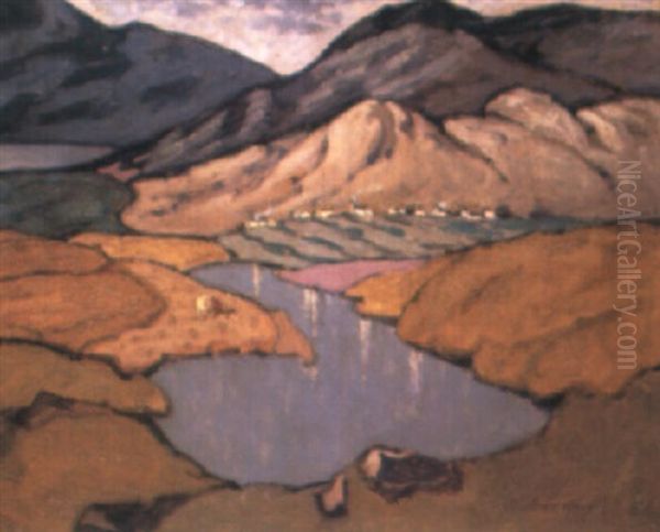 The Hills Of Connemara Oil Painting by Grace Henry