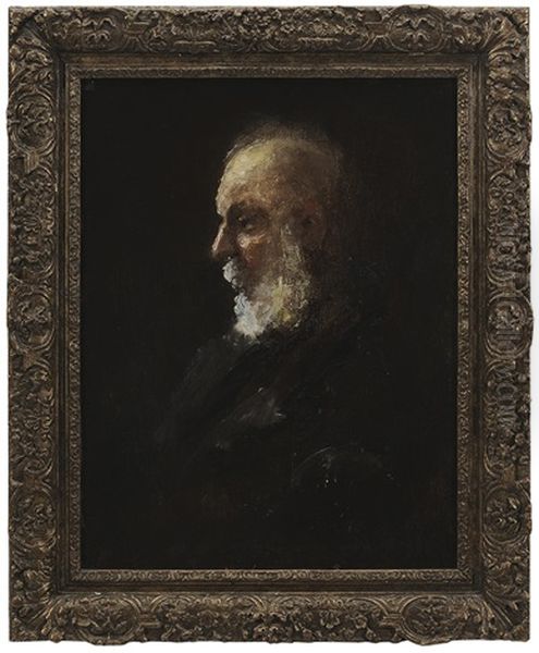 Profile Study Of An Old Man Oil Painting by Glenn Cooper Henshaw