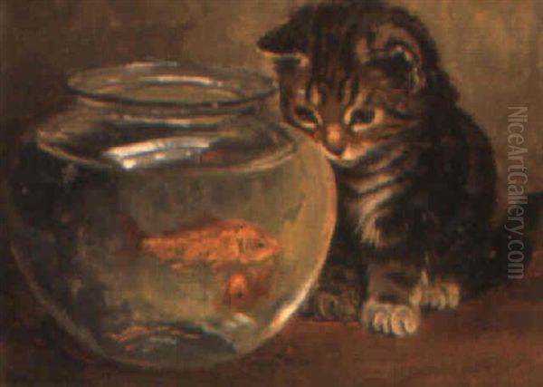 The Goldfish Bowl Oil Painting by Wilson Hepple