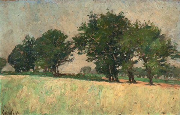 Grunes Kornfeld Oil Painting by Thomas Ludwig Herbst