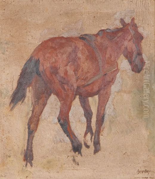 Stehendes Pferd Oil Painting by Thomas Ludwig Herbst