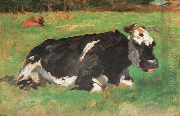 Ruhende Kuh Oil Painting by Thomas Ludwig Herbst