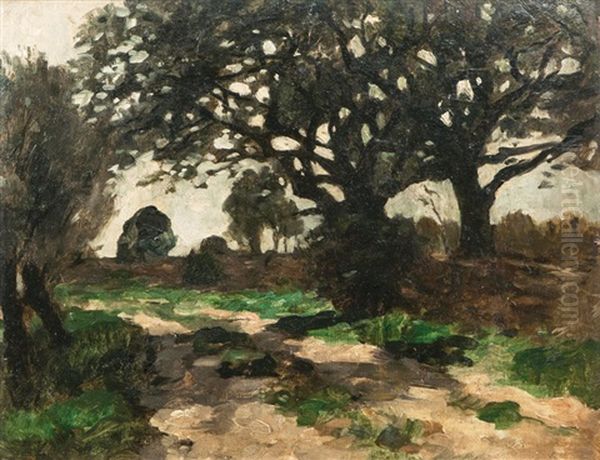 Path Under Trees Oil Painting by Thomas Ludwig Herbst