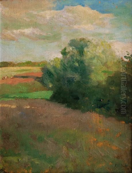 North German Landscape Oil Painting by Thomas Ludwig Herbst