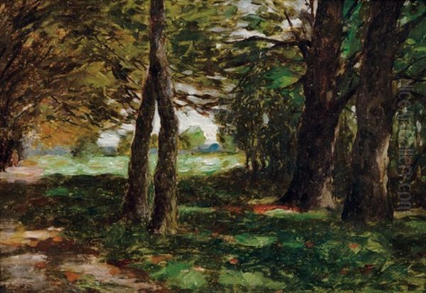 At The Edge Of The Wood Oil Painting by Thomas Ludwig Herbst