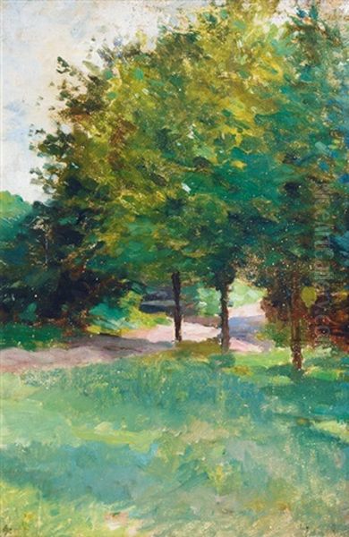 View Of A Park Oil Painting by Thomas Ludwig Herbst