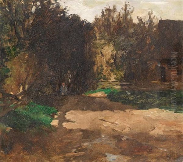 Blick In Einen Baumreichen Garten Oil Painting by Thomas Ludwig Herbst