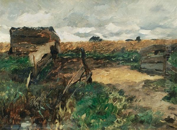 View Over The Cornfield Oil Painting by Thomas Ludwig Herbst