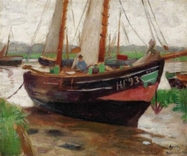 Finkenwerder Kutter Oil Painting by Thomas Ludwig Herbst