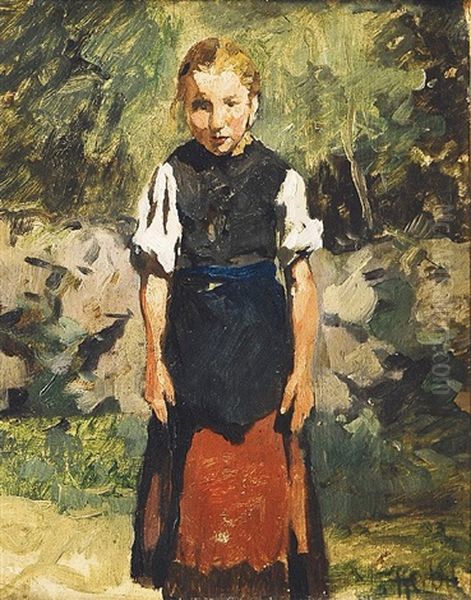 Kleines Madchen Oil Painting by Thomas Ludwig Herbst