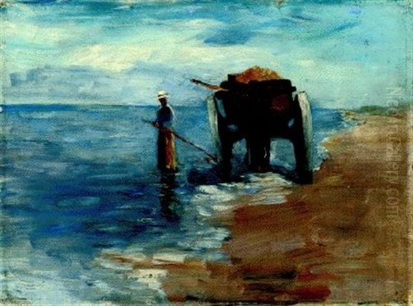 Seegrasfischerin Oil Painting by Thomas Ludwig Herbst