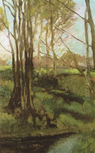 Bachlandschaft Im Fruhling Oil Painting by Thomas Ludwig Herbst