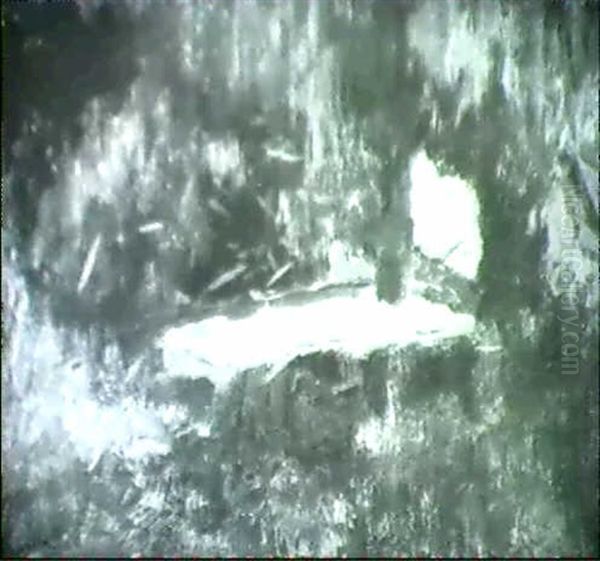 Bootsteg Am Schilfufer Oil Painting by Thomas Ludwig Herbst