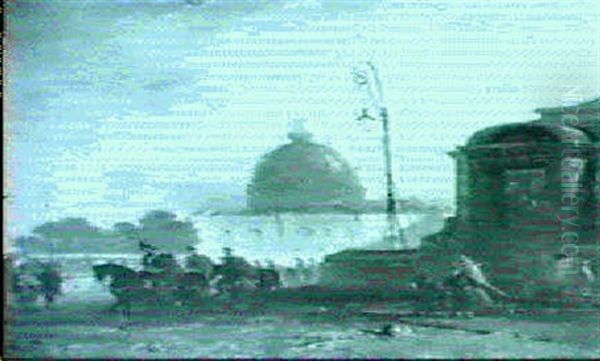 Near The Pantheon, Paris Oil Painting by William Gavin Herdman